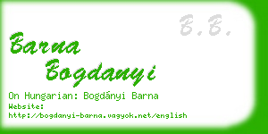 barna bogdanyi business card