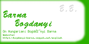 barna bogdanyi business card